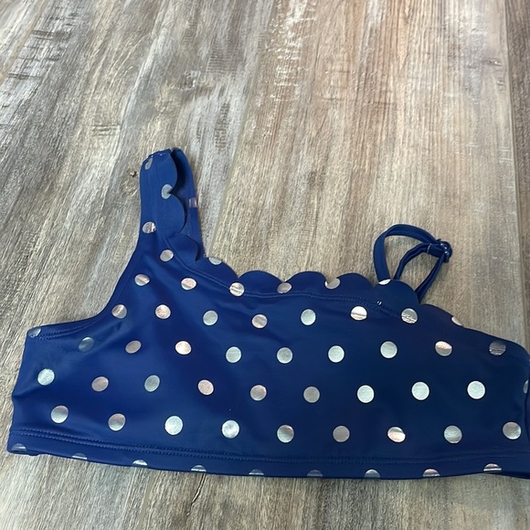 Justice one shoulder metallic polkadot two piece swimsuit - Picture 3 of 9
